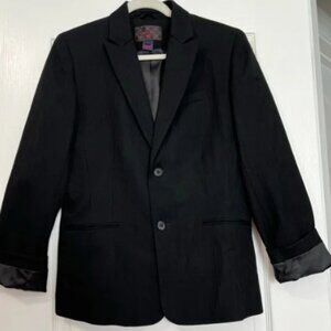 VINTAGE Ralph Lauren Argyle Label Black 100% Wool Blazer Jacket